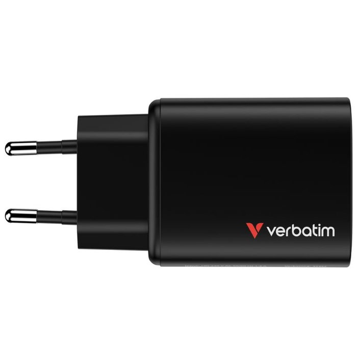 Verbatim Cargador de Pared Essentials GaN 65W 2xUSB-C 1xUSB-A Negro Verbatim Cargador de Pared Essentials GaN 65W 2xUSB-C 1xUSB-A Negro